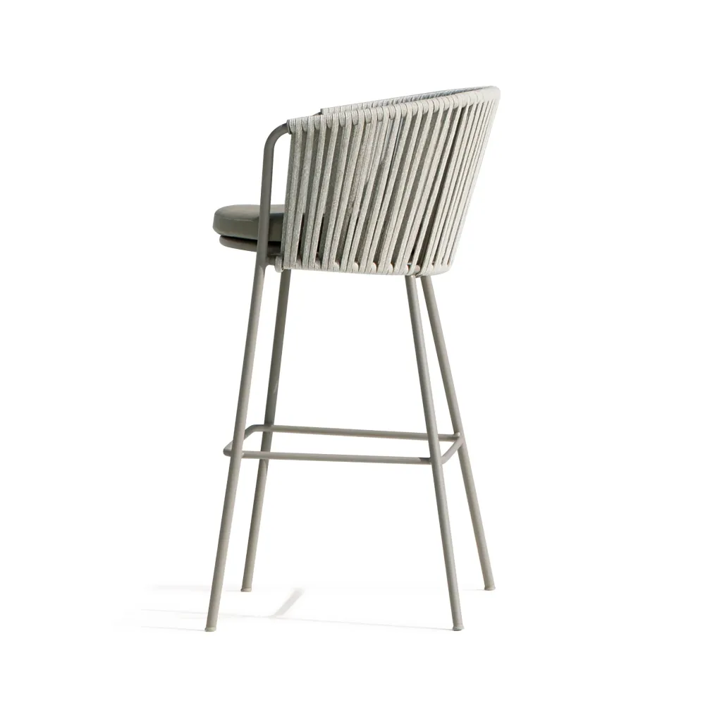 Sgabello elevato acciaio inox e corda "Daisy Rope" da giardino cm 62x53 104h