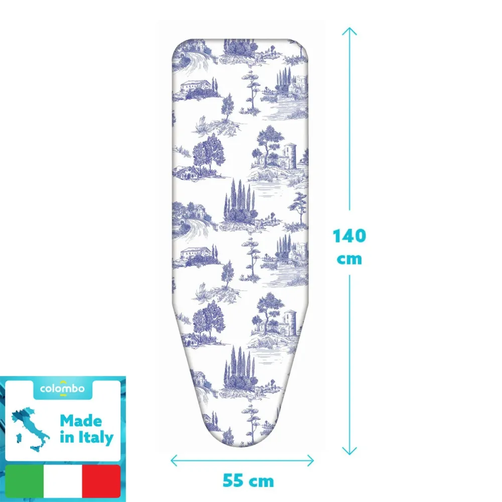 Colombo Tuscan Summer - Copriasse da stiro, 140x55 cm, 2 strati, Cotone 100% e mollettone, Made Italy, Resistente al calor...