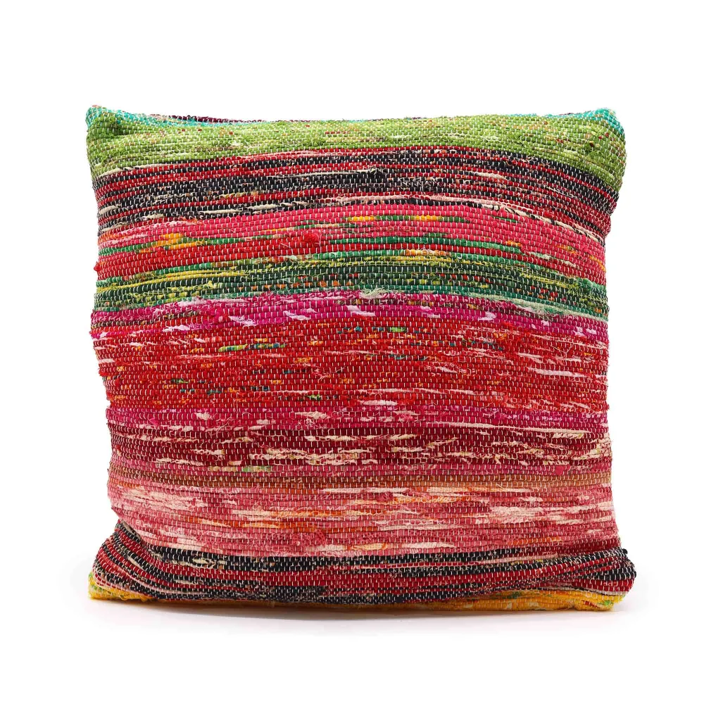 Federe per Cuscini Tappeto Intrecciato Artigianale Multicolore