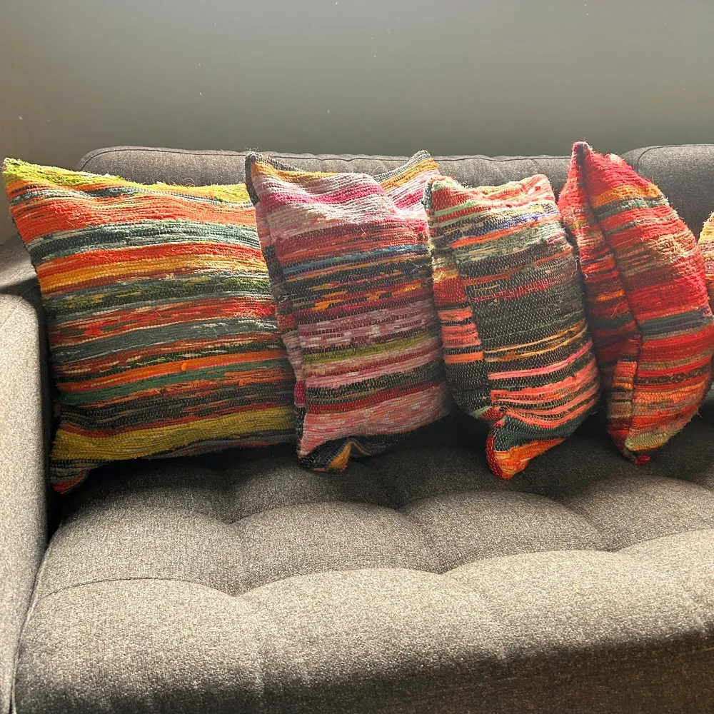 Federe per Cuscini Tappeto Intrecciato Artigianale Multicolore