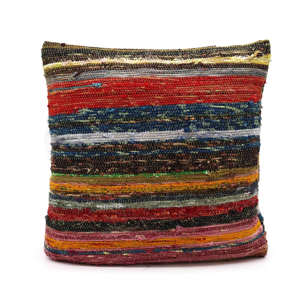 Federe per Cuscini – Tappeto Rag Verde Multicolore