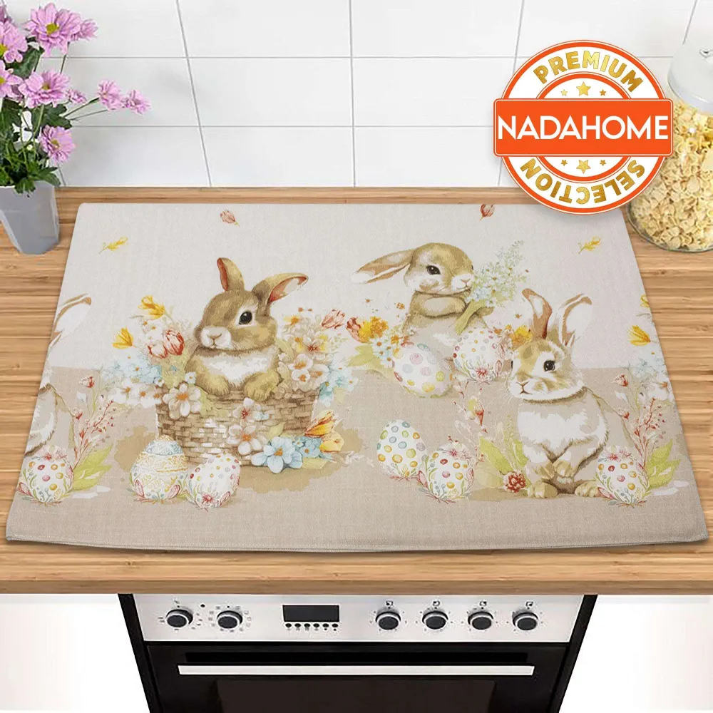 Coprifornelli cucina Pasquale imbottito stampa digitale Pasqua cotone 7066
