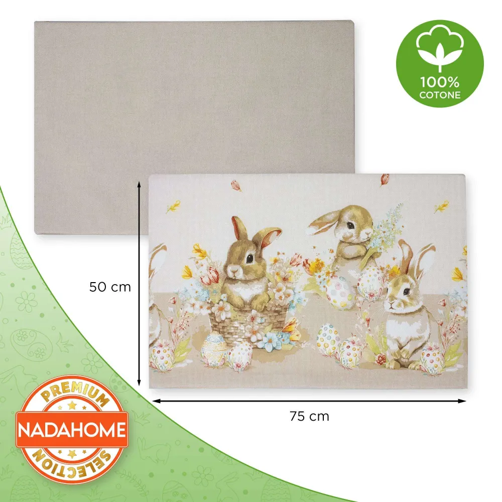 Coprifornelli cucina Pasquale imbottito stampa digitale Pasqua cotone 7066
