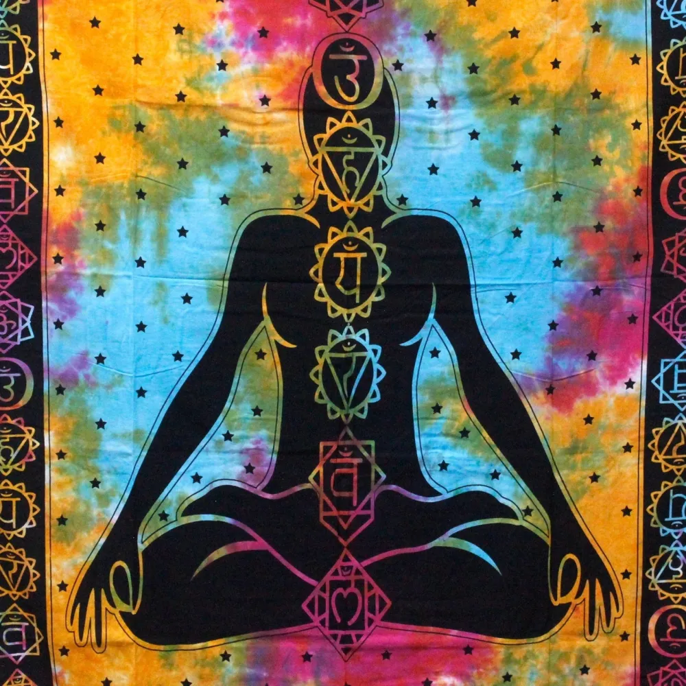 Copriletto Doppio Cotone Tappeto da Parete Chakra Buddha