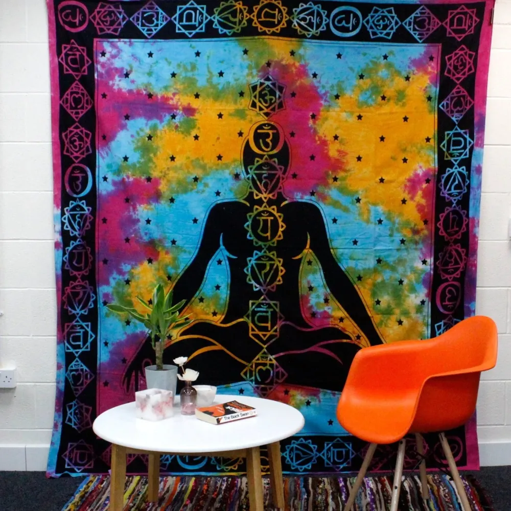 Copriletto Doppio Cotone Tappeto da Parete Chakra Buddha