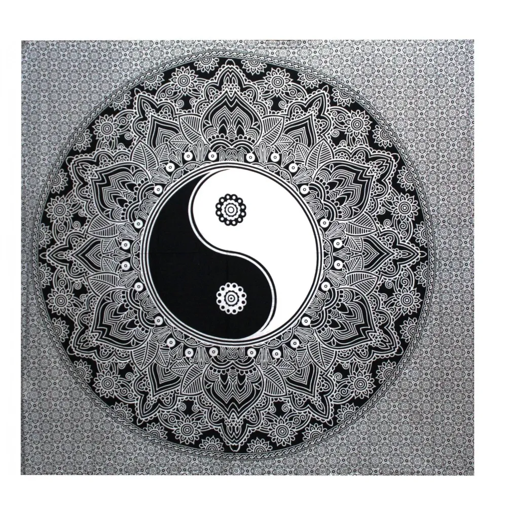 Copriletto e Tappeto da Parete Yin Yang, Cotone Doppio