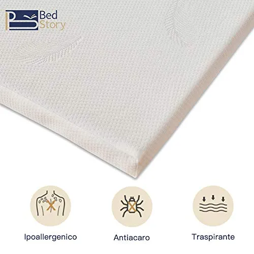 BedStory Topper Memory Foam Matrimoniale, Correttore Materasso 160_x_190_cm