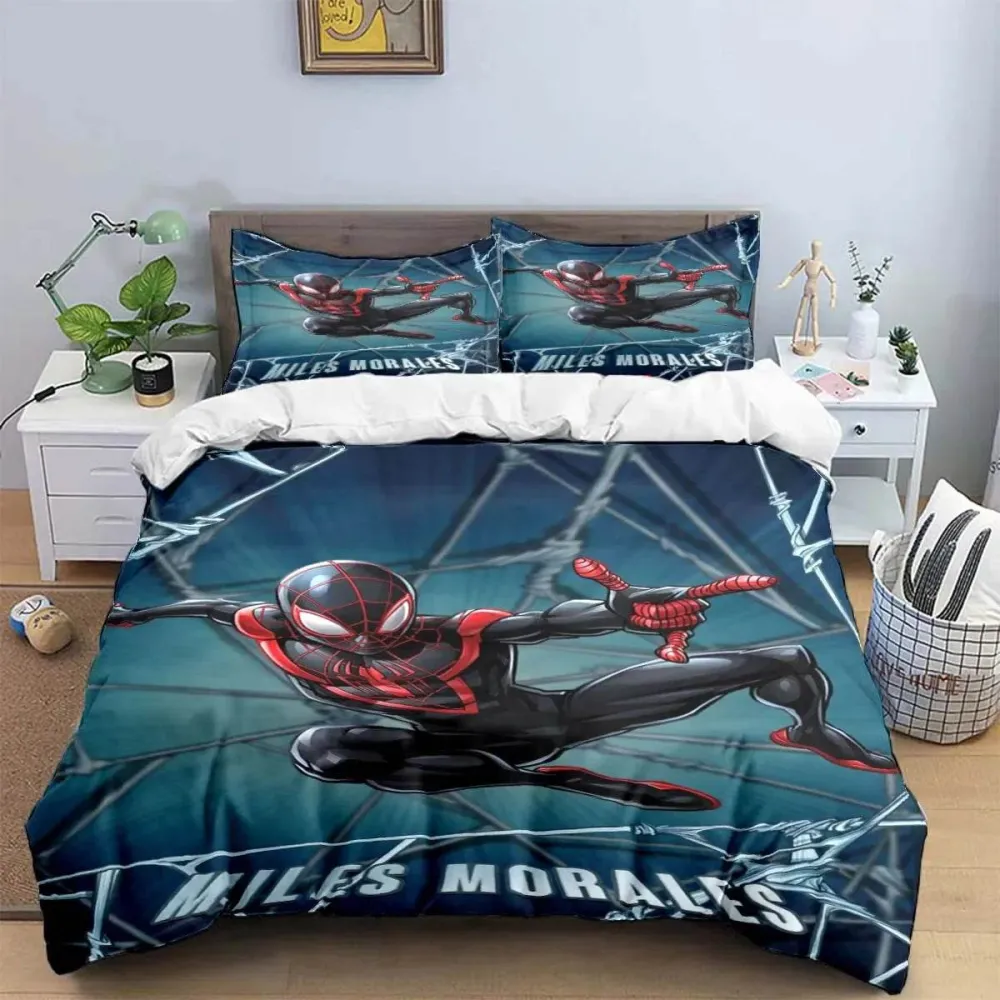 Copertura con Elastico Copripiumino con motivo cartoni animati Spider-Man Miles Morales