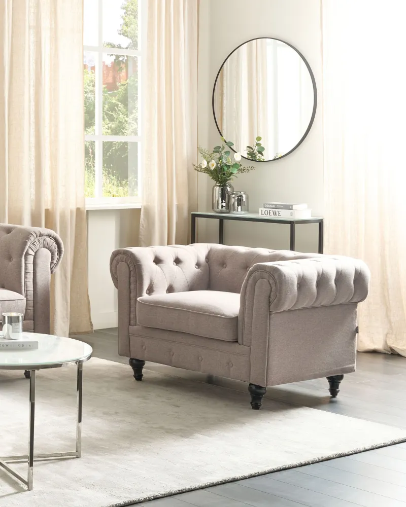 Copertura Protettiva 3 Seater Fabric Sofa Taupe CHESTERFIELD
