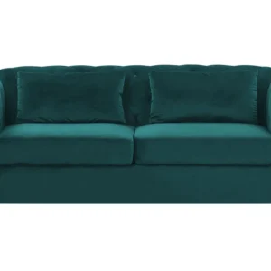 Velvet Sofa Bed Green CHESTERFIELD
