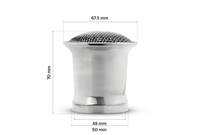 Cornetto con rete ø 48x70x1,2 filettato per carburatori phbe - phf