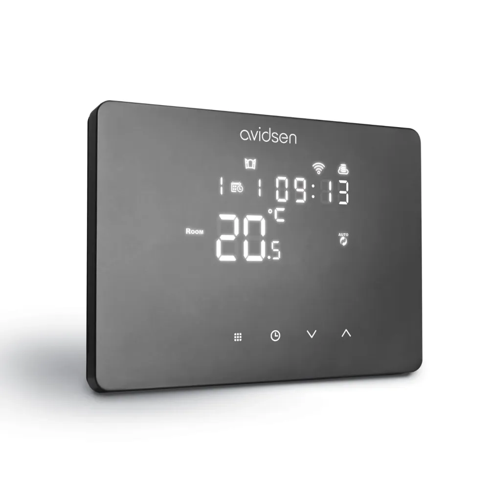 CRONOTERMOSTATO SMART WIFI TOUCH DA PARETE AVIDSEN NERO 230V