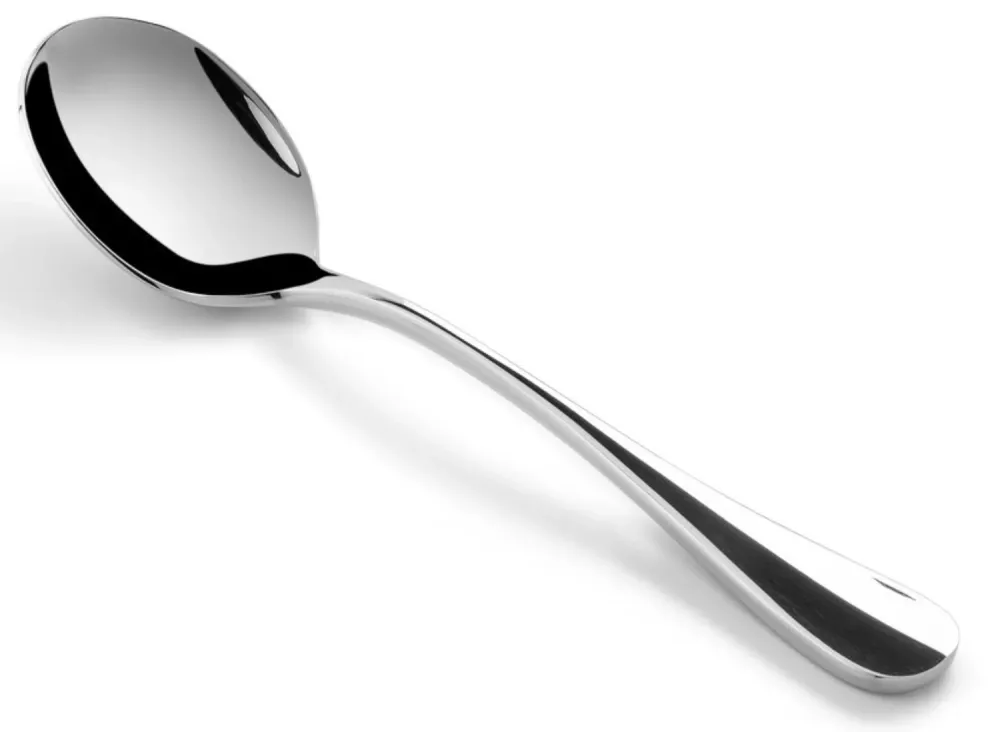 Cucchiai da zuppa/crema marroni acciaio inossidabile lucido