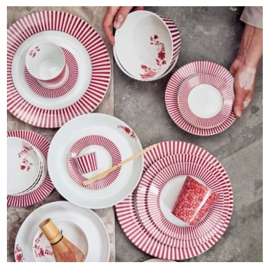 Piattino Pane Royal Stripes 12 cm Porcellana Righe Fucsia
