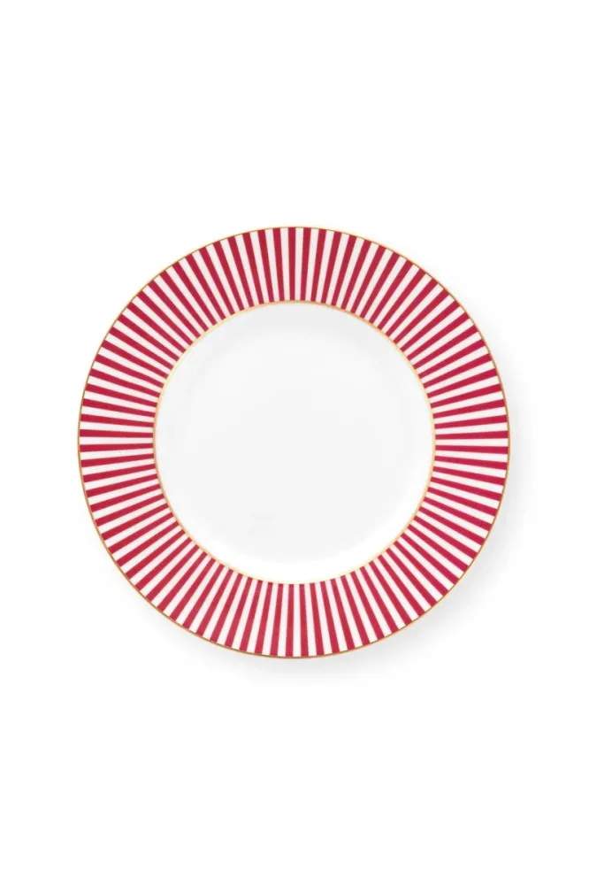 Piattino Pane Royal Stripes 12 cm Porcellana Righe Fucsia