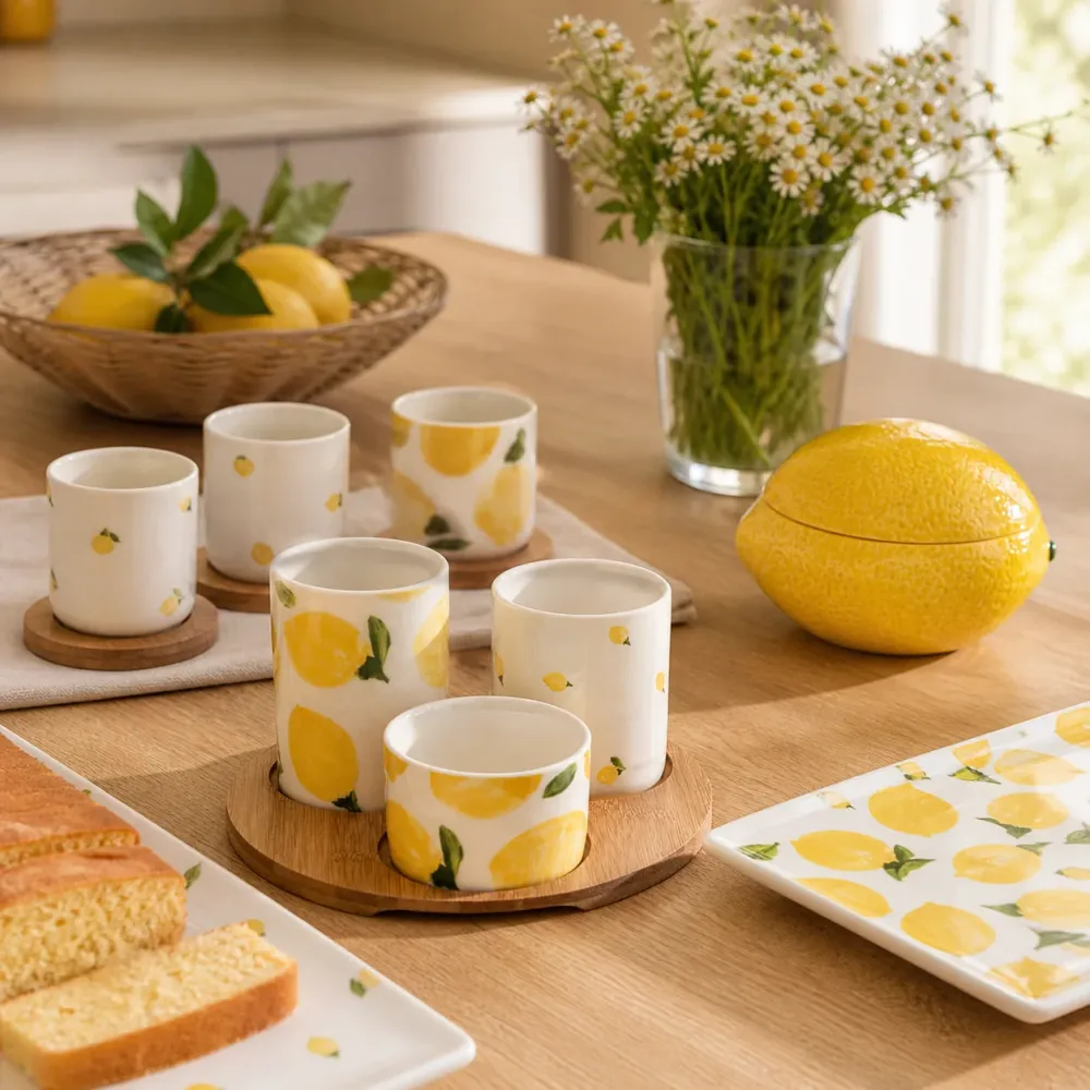 Set Aperitivo Limone Ceramica 8 cm