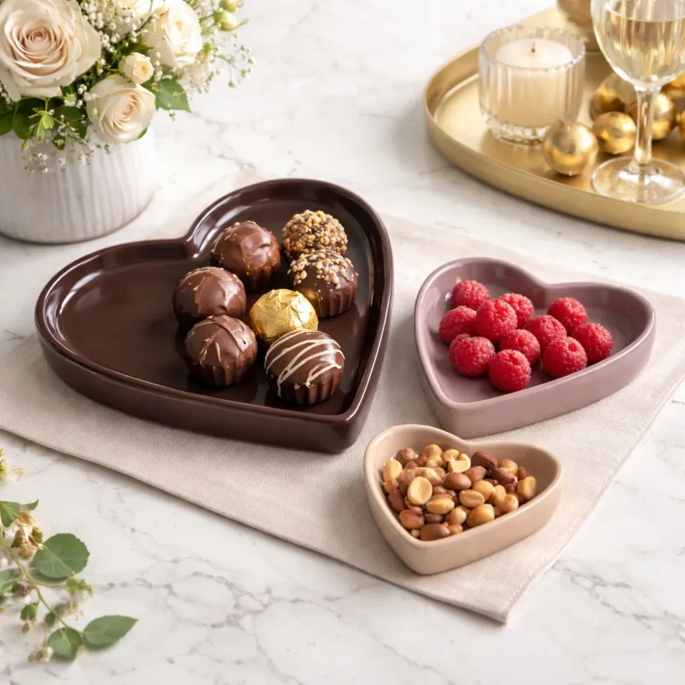 Set 3 Ciotole Decorative Metallo Rosa per la Tavola e l’Arredo