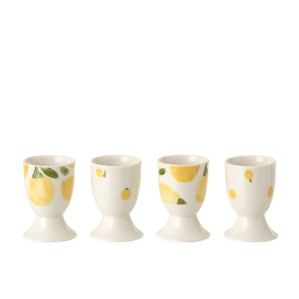 Set Portauova Limone Ceramica 4 Pezzi