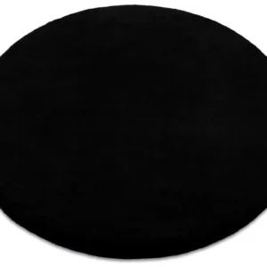 Tappeto BUNNY cerchio nero IMITAZIONE PELLICCIA DI CONIGLIO cercle 160 cm