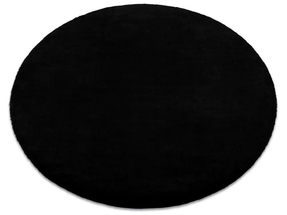 Tappeto BUNNY cerchio nero IMITAZIONE PELLICCIA DI CONIGLIO cercle 160 cm