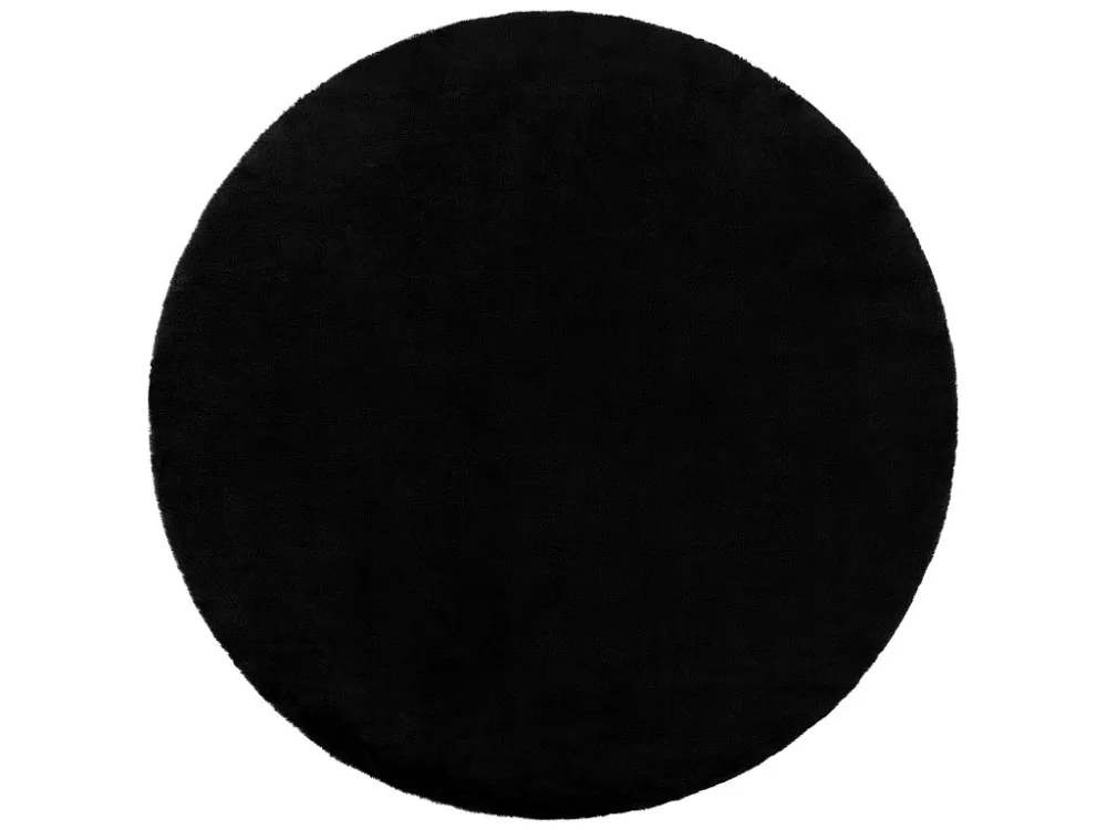 Tappeto BUNNY cerchio nero IMITAZIONE PELLICCIA DI CONIGLIO cercle 160 cm
