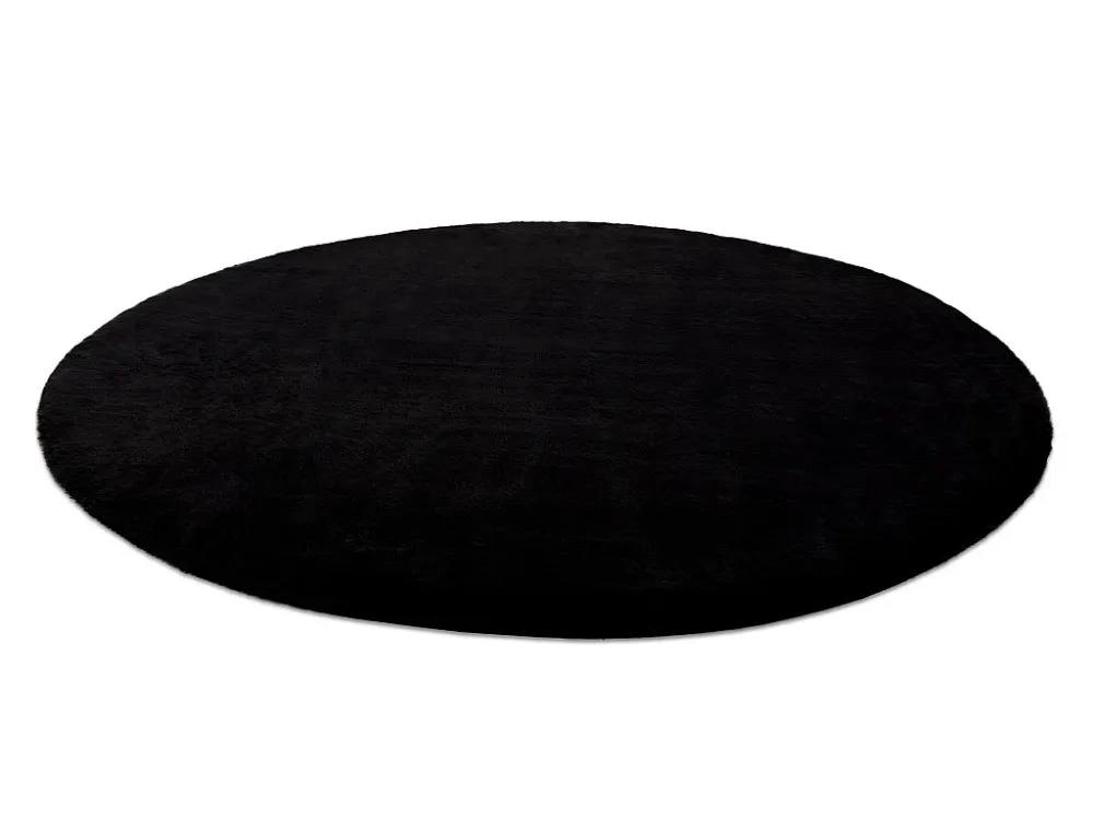 Tappeto BUNNY cerchio nero IMITAZIONE PELLICCIA DI CONIGLIO cercle 160 cm