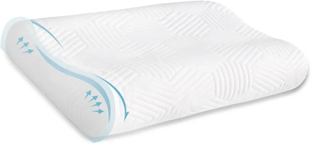 LAMB Power Nature Cuscino Cervicale Memory Foam, Cuscino, Guanciale Bianco