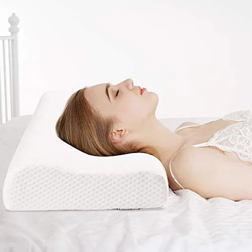 LAMB Power Nature Cuscino Cervicale Memory Foam, Cuscino, Guanciale Bianco