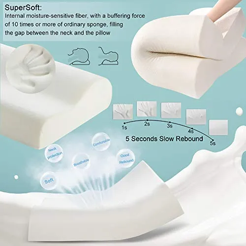 LAMB Power Nature Cuscino Cervicale Memory Foam, Cuscino, Guanciale Bianco