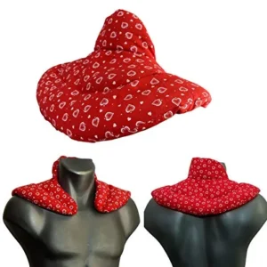 Cuscino del collo, cuori rosso. cervicale. Semi di lino