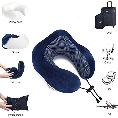 Cuscino da viaggio memory foam – Da Viaggio Memory Foam Blu Scuro