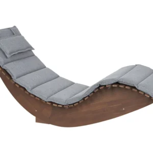 Acacia Wood Garden Sun Lounger Dark Cushion Grey BRESCIA per Relax all'Aperto