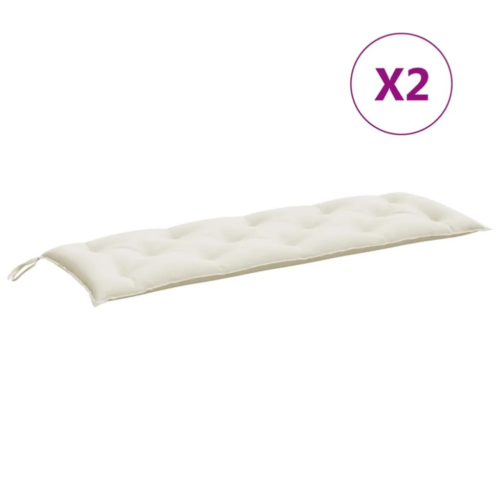 Confortevole Ergonomico Cuscini Panca Giardino 2pz Crema Mélange 150x50x7 cm Tessuto