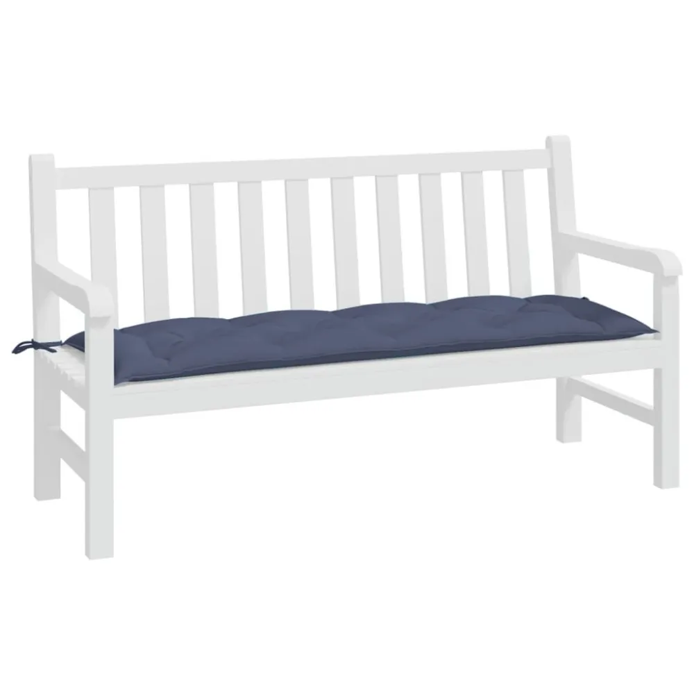 Confortevole Ergonomico Cuscino Panca Giardino Blu Marino 150x50x7 cm Tessuto Oxford