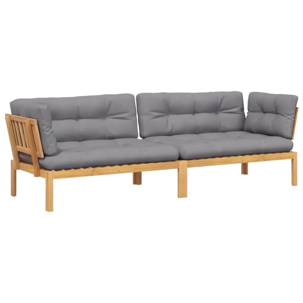 Confortevole Ergonomico Divani Angolari Pallet Giardino 2pz con Cuscini Massello Acacia
