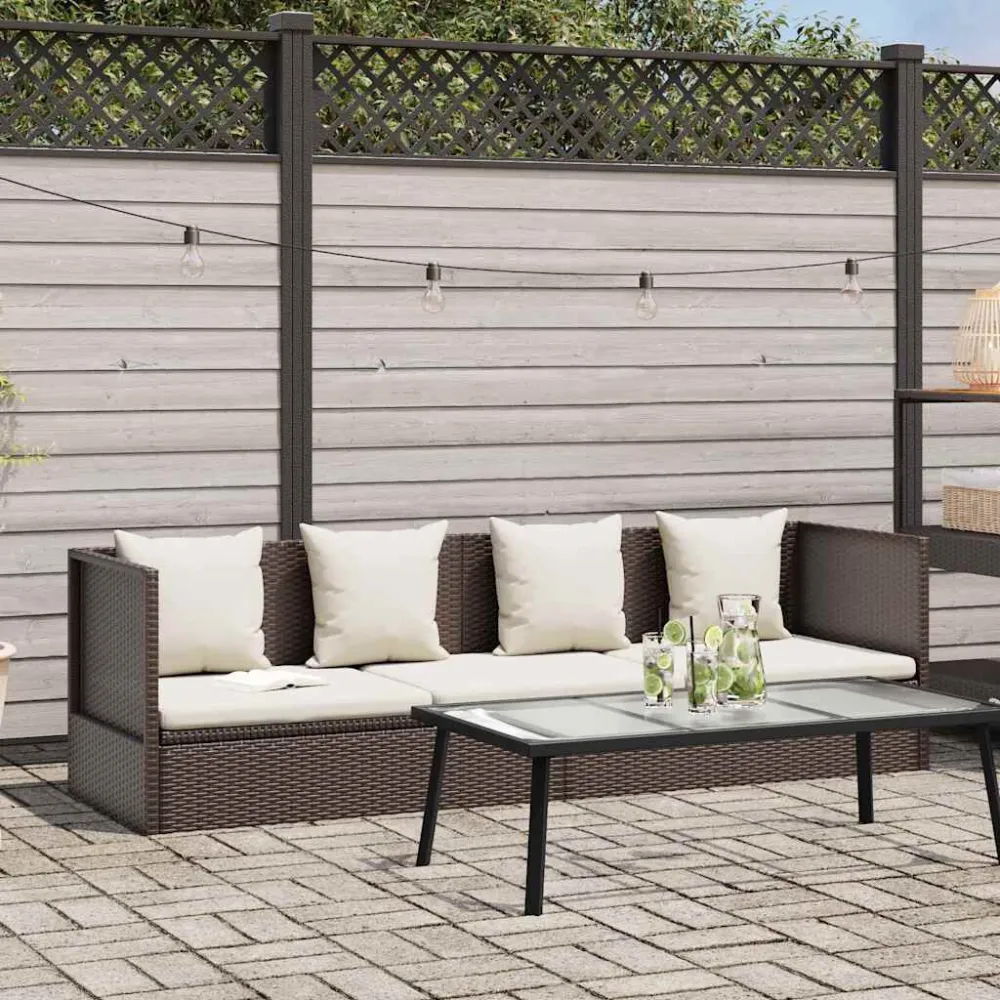 Confortevole Ergonomico Lettino da Giardino con Cuscini Polyrattan Marrone