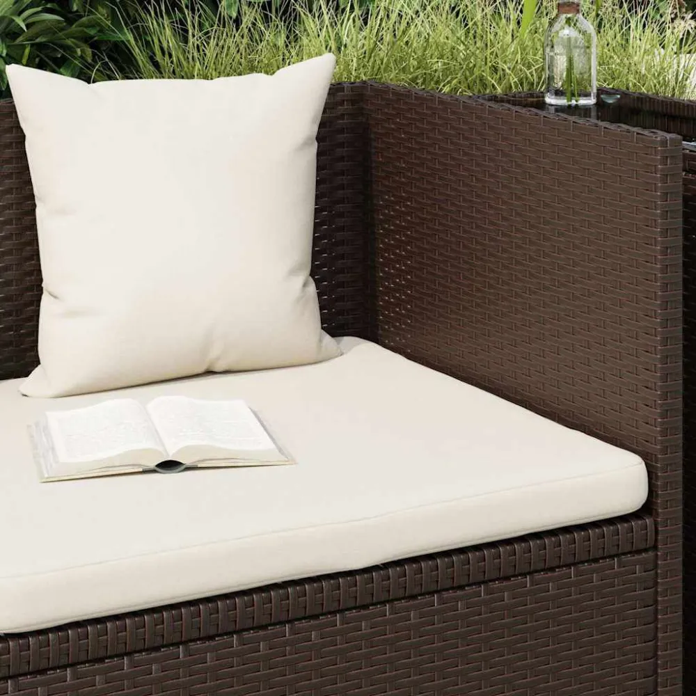 Confortevole Ergonomico Lettino da Giardino con Cuscini Polyrattan Marrone