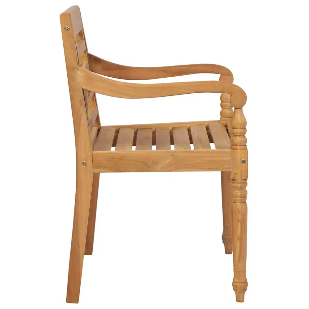 Confortevole Ergonomico Sedie Batavia 2 pz con Cuscini Antracite Massello di Teak