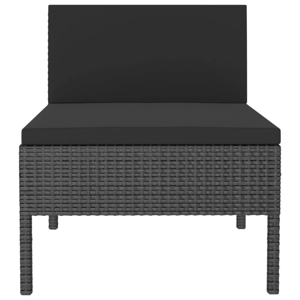 Confortevole Ergonomico Sedie da Giardino 3 pz con Cuscini Polyrattan Nere