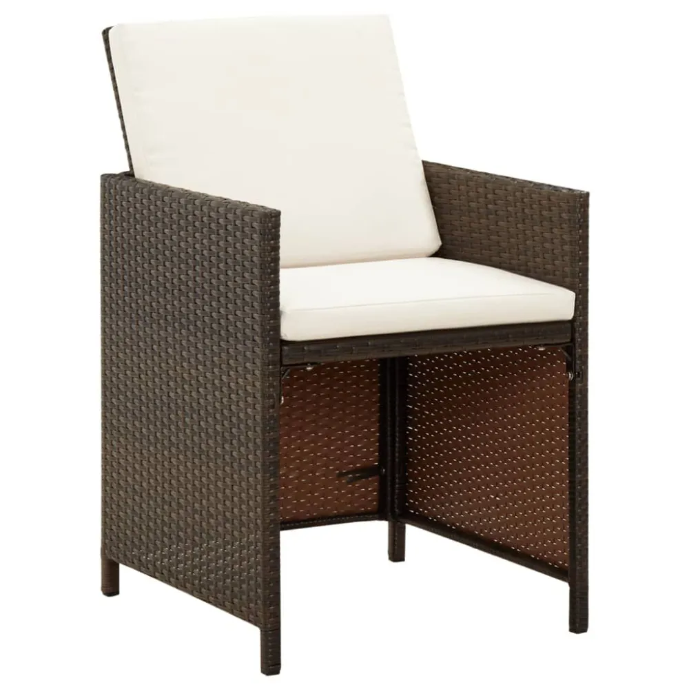 Confortevole Ergonomico Sedie da Giardino con Cuscini 4 pz Polyrattan Marrone