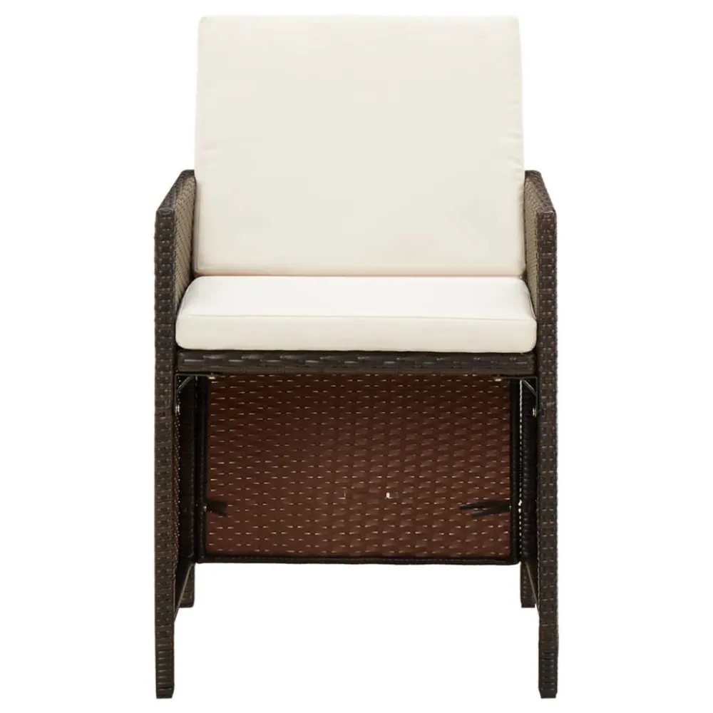Confortevole Ergonomico Sedie da Giardino con Cuscini 4 pz Polyrattan Marrone