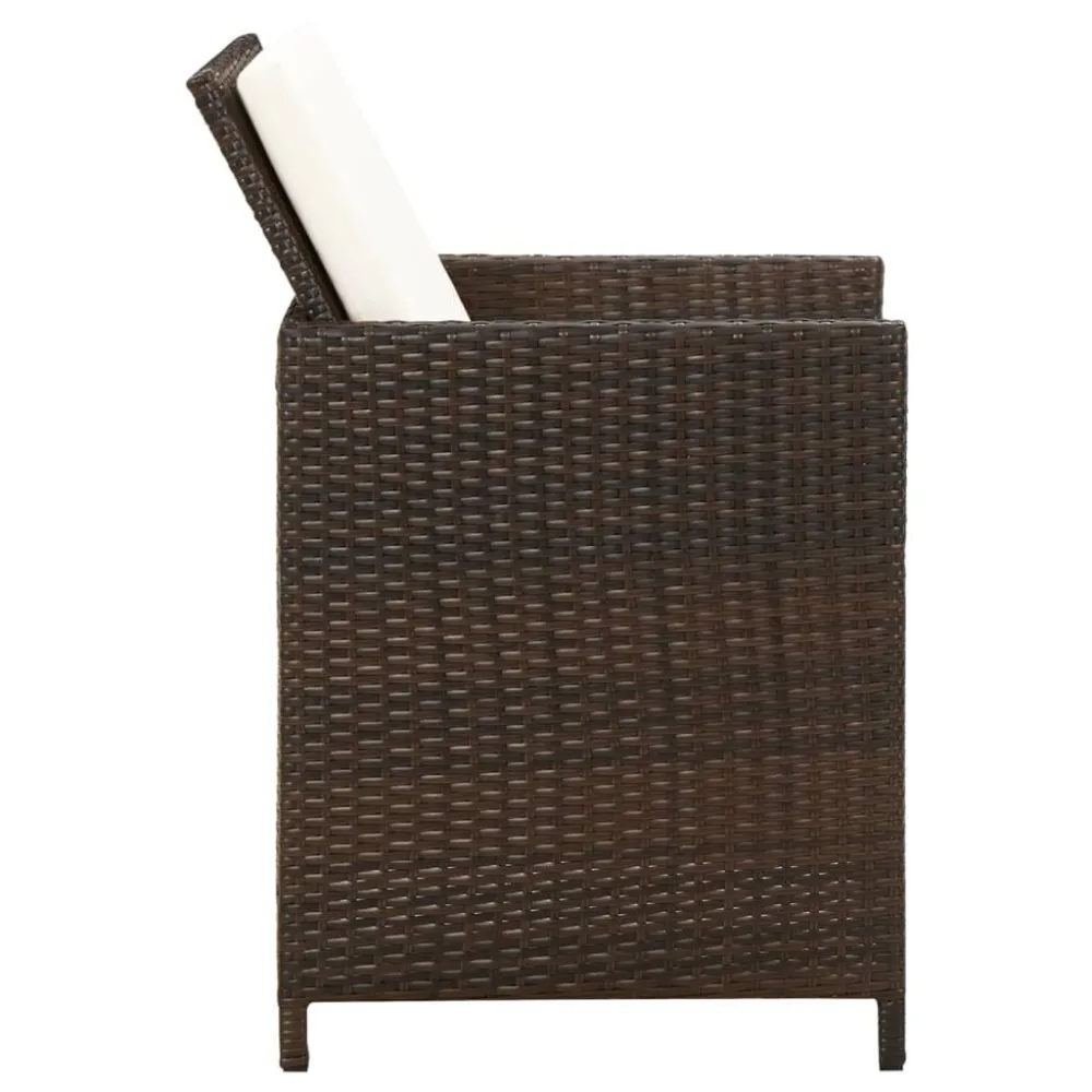 Confortevole Ergonomico Sedie da Giardino con Cuscini 4 pz Polyrattan Marrone