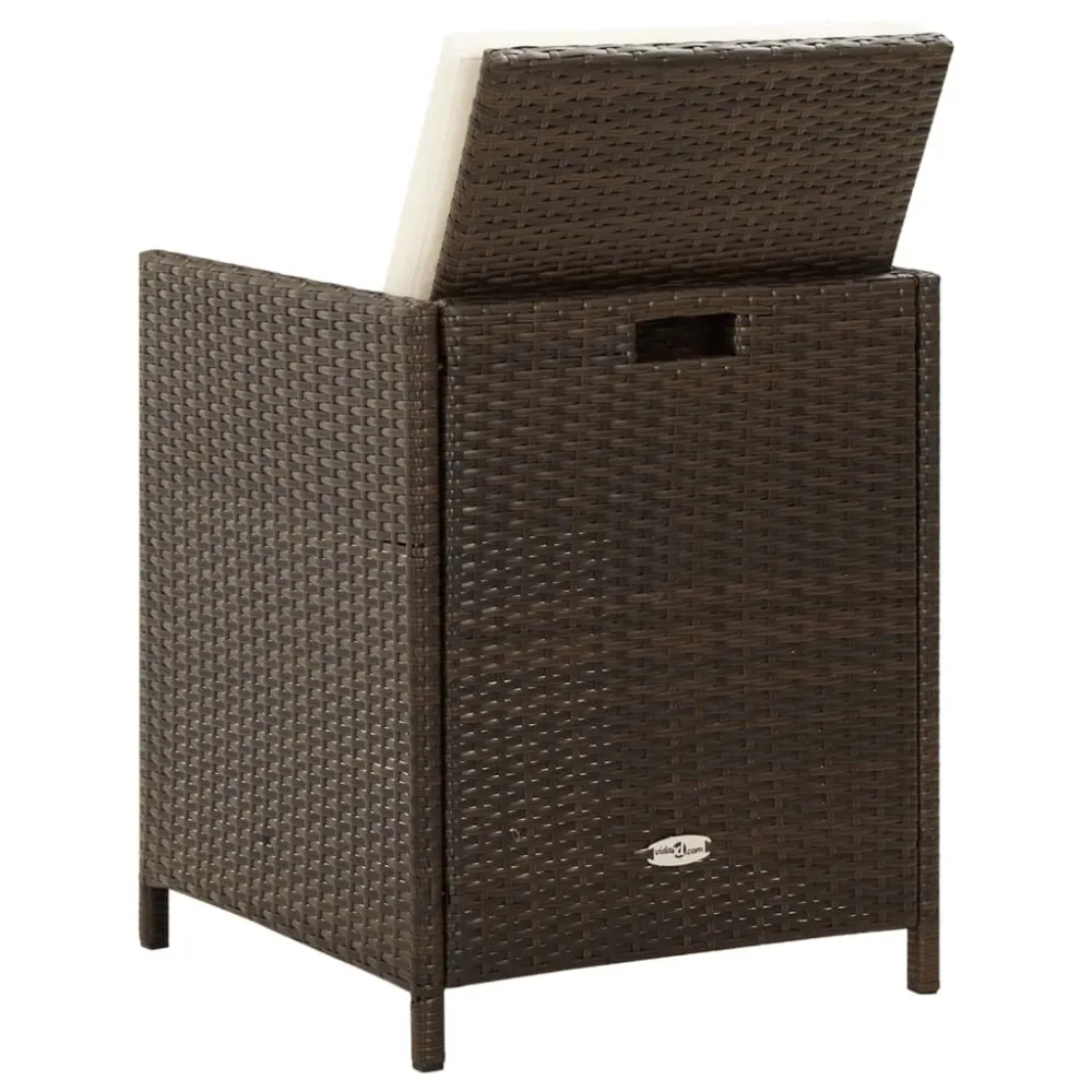 Confortevole Ergonomico Sedie da Giardino con Cuscini 4 pz Polyrattan Marrone