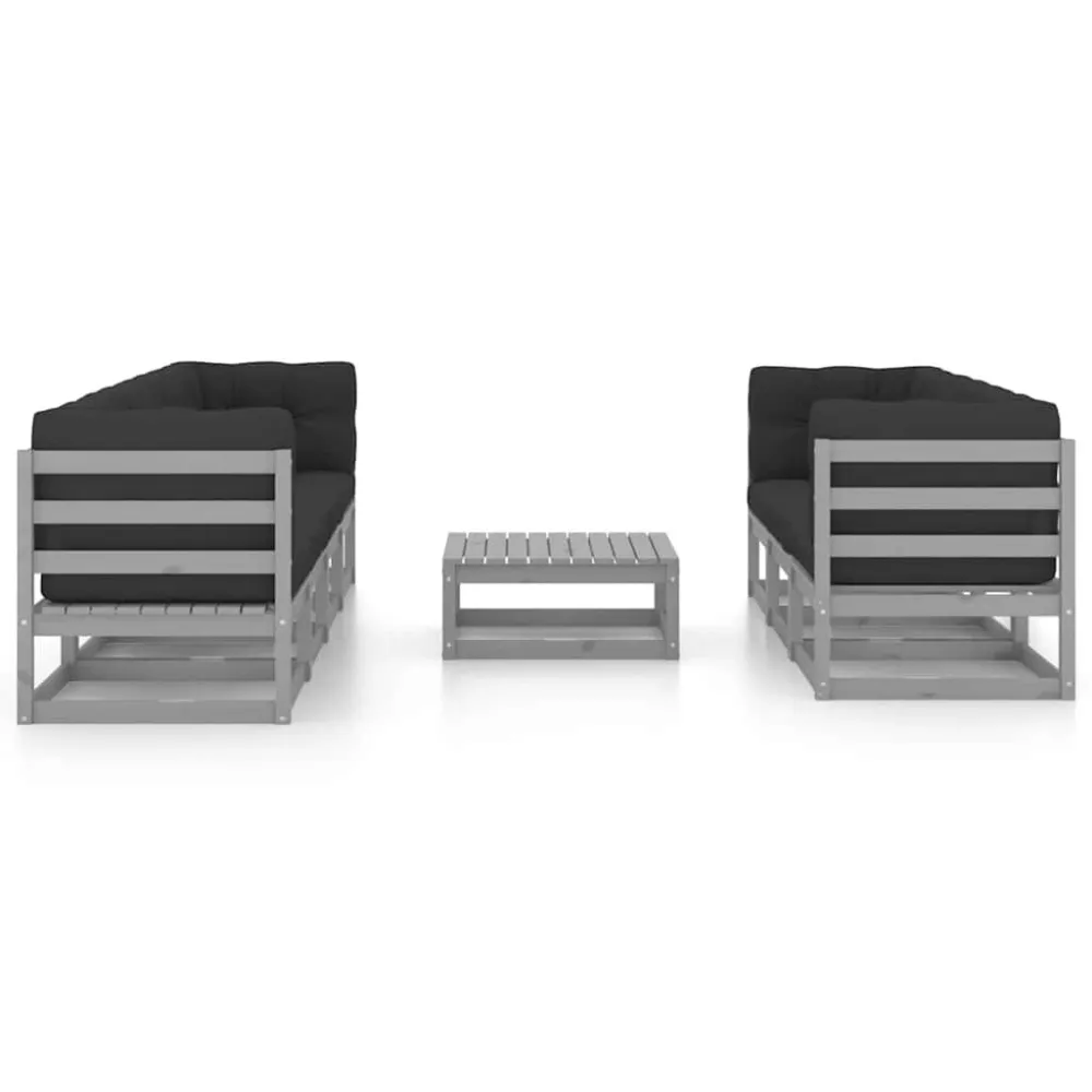 Confortevole Ergonomico Set Divani da Giardino 8 pz con Cuscini Legno Massello Pino