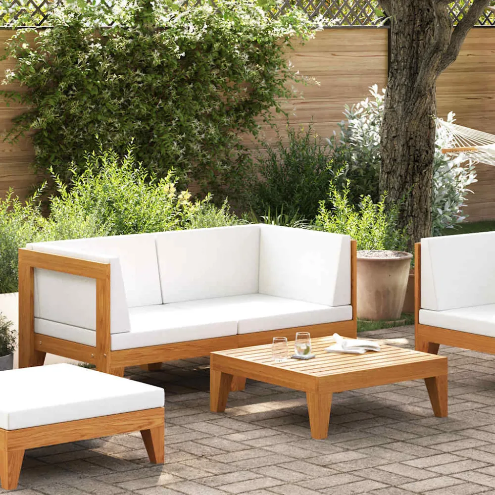 Confortevole Ergonomico Set Divani da Giardino 2 pz con Cuscini Massello d'Acacia