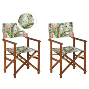 Confortevole Ergonomico Set 2 Garden Chairs CINE Acacia Wood Dark Wood