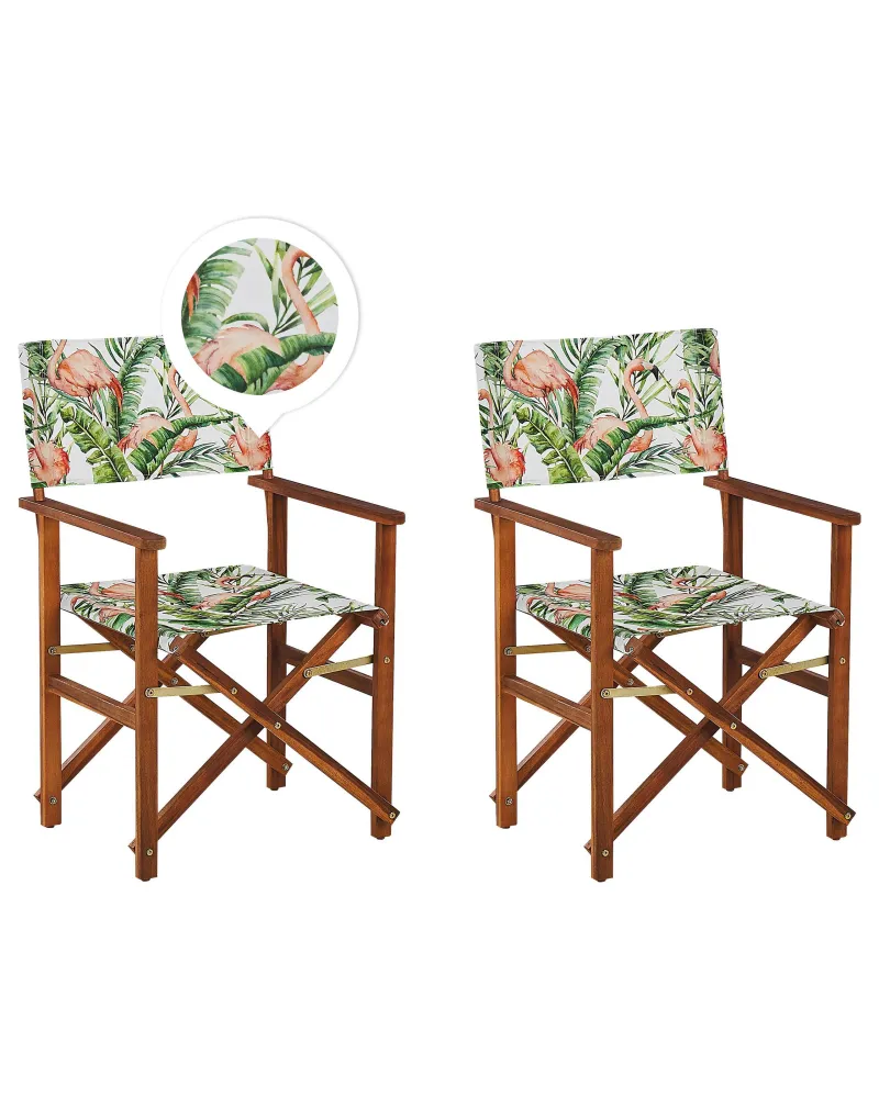 Confortevole Ergonomico Set 2 Garden Chairs CINE Acacia Wood Dark Wood