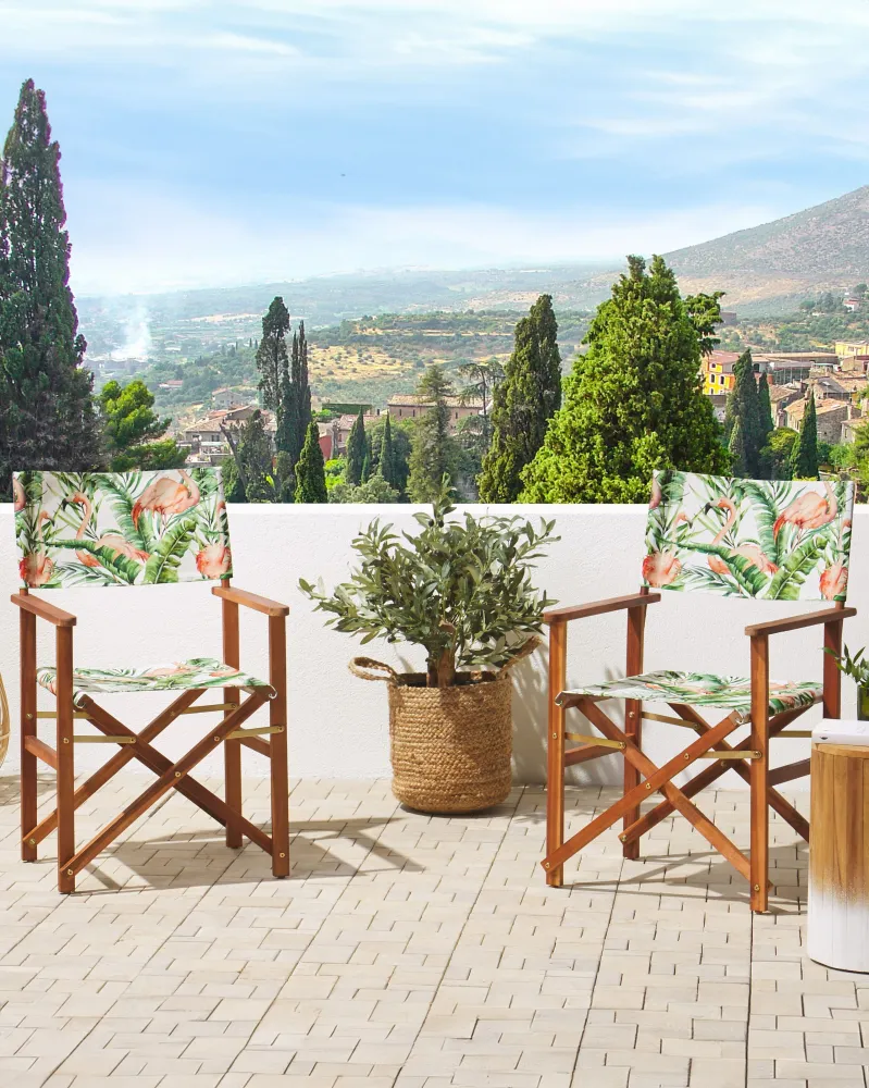 Confortevole Ergonomico Set 2 Garden Chairs CINE Acacia Wood Dark Wood