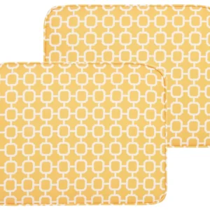 Confortevole Ergonomico Set 2 Outdoor Seat Pad Cushion Giallo sole and White FIJI