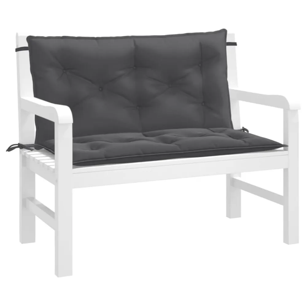 Cuscini Panca Giardino 2pz Antracite Mélange 100x50x7cm Tessuto con Cuscino Estraibile